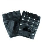 Mitaine Biker cuir avec clou