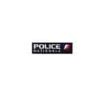 Bandeau d'identification Police Nationale souple relief fond noir