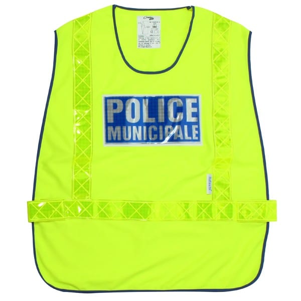 Chasuble haute visibilité réflexite EN 20471 - Police Municipale