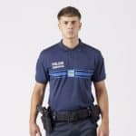 POLO CLIMLIGNE RESPIRANT POLICE MUNICIPALE MARINE BANDE GITANE - MC