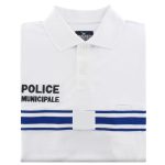 POLO CLIMLIGNE RESPIRANT POLICE MUNICIPALE BLANC BANDE GITANE - MC